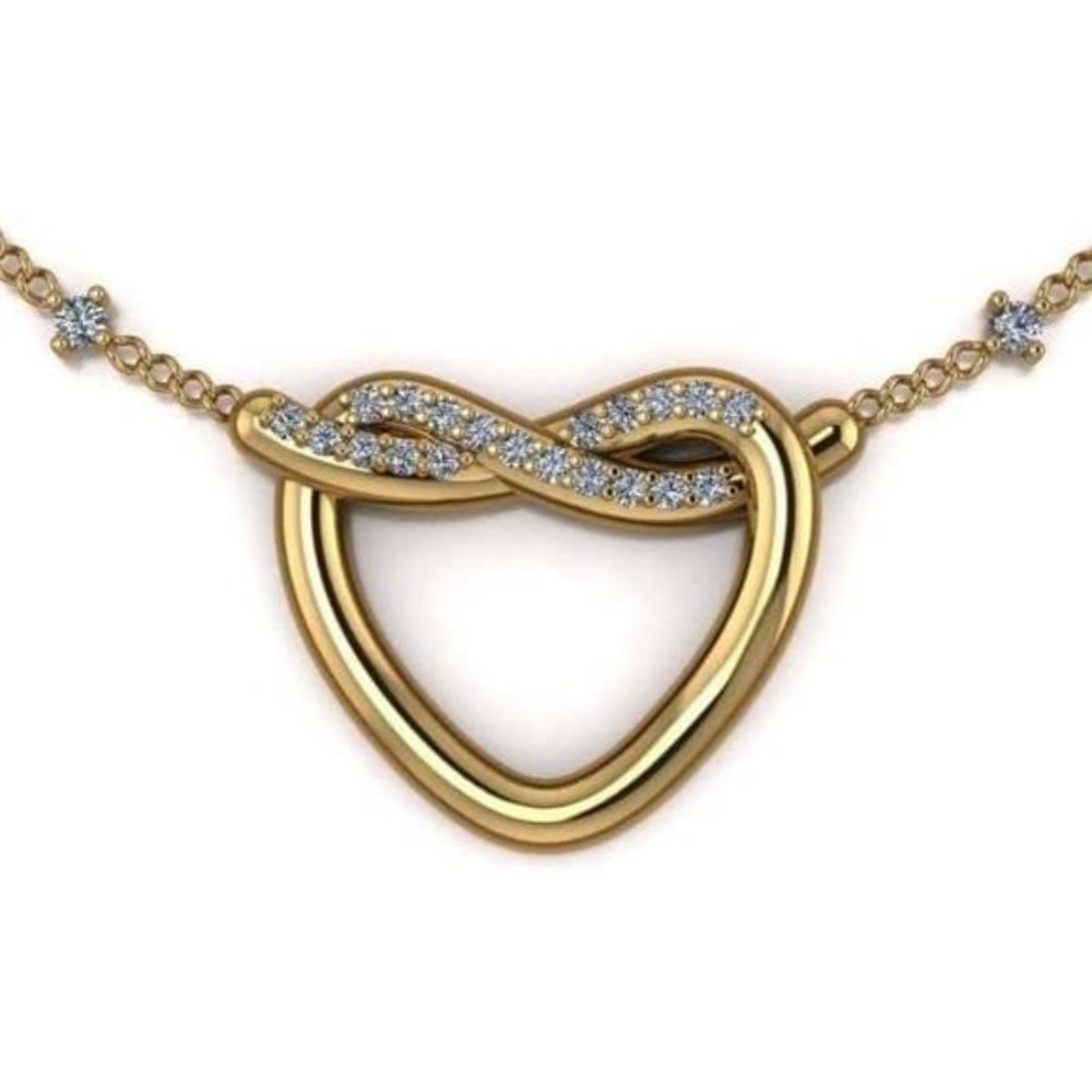 Gold Infinity Heart Necklace for Women - Heart Pendant Necklace